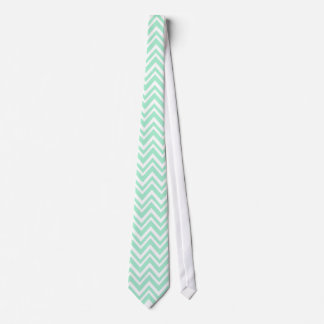 Light Mint Grönt och White Zigzag Mönster Slips