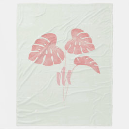 Light Mint Rosa Löv Monogram Fleece Blanket