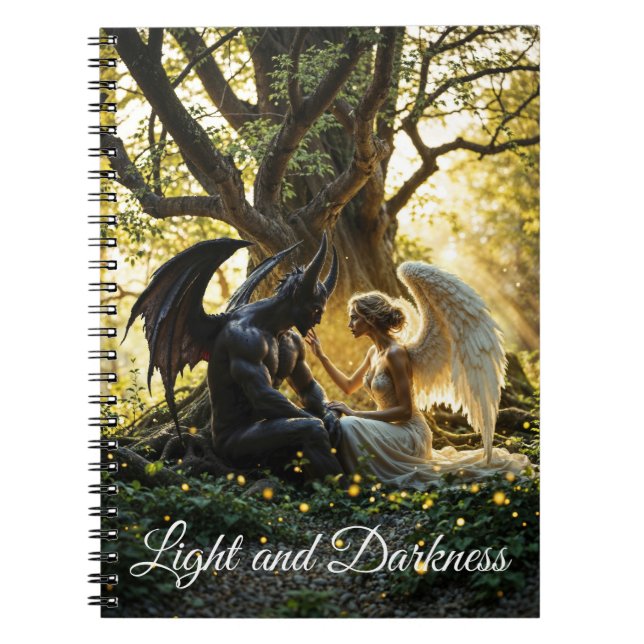 Light mörk angel demon förbjuden kärlek art anteckningsbok (Framsidan)