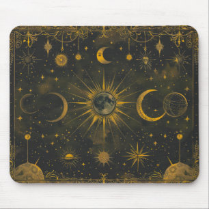 Light Navy och Guld Celestial Mousepad Musmatta