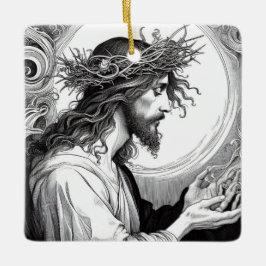 Light of the World Jesus Christmas Julgransprydnad Keramik