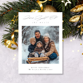 Light of the World Snowy Religious Family Photo Julkort