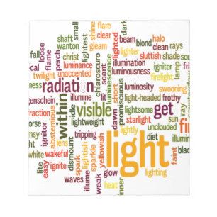 Light Ord Cloud Art Skriv ut Anteckningsblock