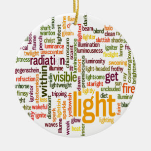 Light Ord Cloud Art Skriv ut Julgransprydnad Keramik