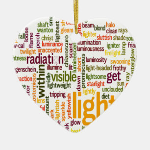 Light Ord Cloud Art Skriv ut Julgransprydnad Keramik