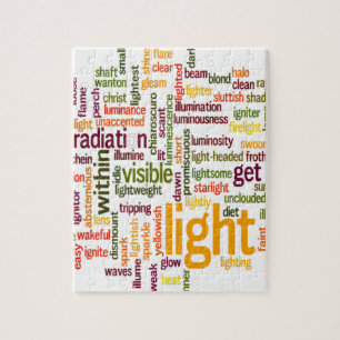 Light Ord Cloud Art Skriv ut Pussel