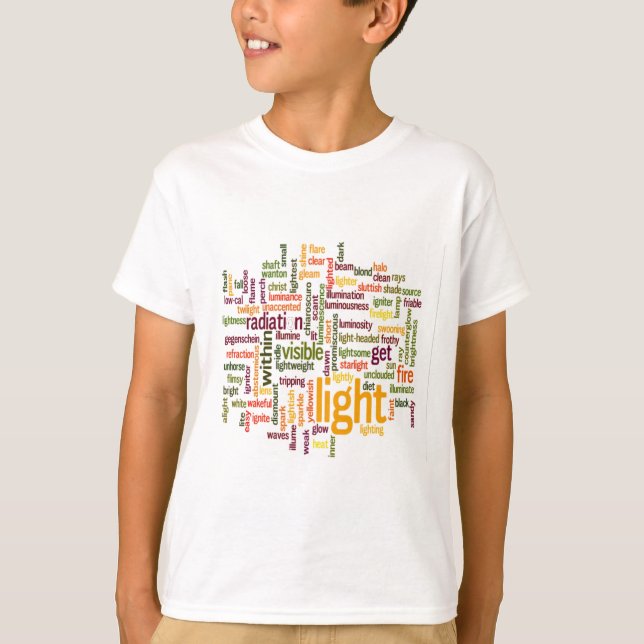 Light Ord Cloud Art Skriv ut T Shirt (Framsida)