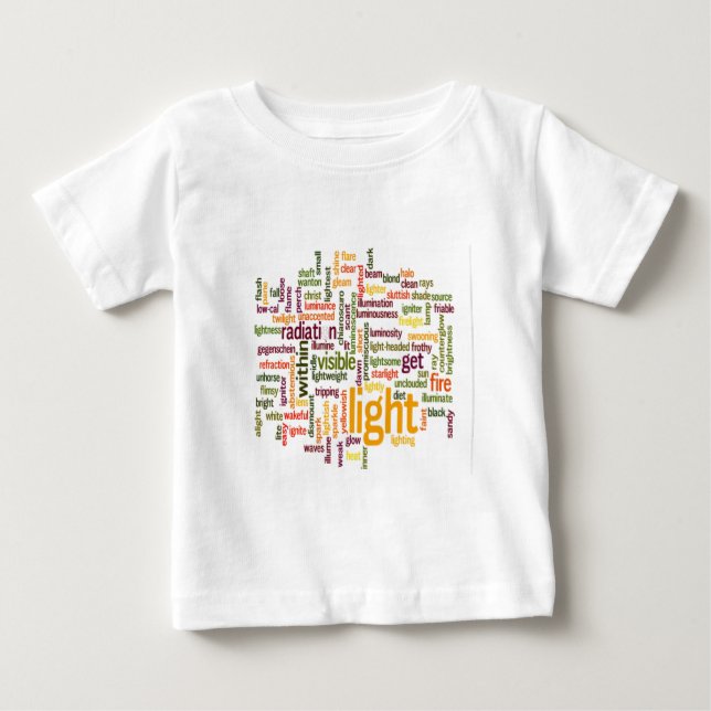 Light Ord Cloud Art Skriv ut Tee Shirt (Framsida)