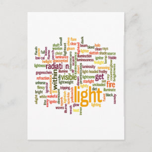 Light Ord Cloud Art Skriv ut Vykort