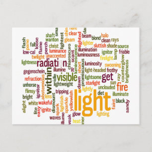 Light Ord Cloud Art Skriv ut Vykort