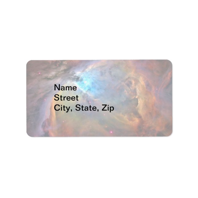 Light Orion Nebula Space Galaxy, ZGOS, Adress Adressetikett (Framsidan)