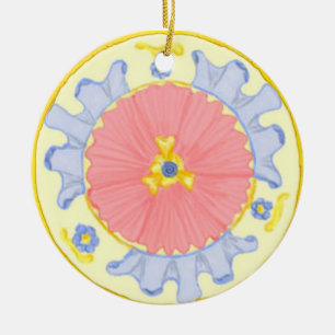 Light Passion Blommigt Mediterranean Round Ornamen Julgransprydnad Keramik