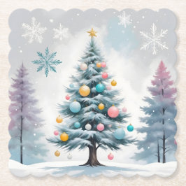 Light Pastel Christmas Tree Blue-Lilac | Ornaments Underlägg Papper