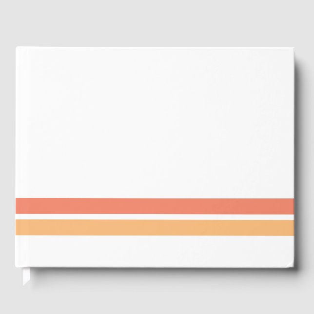 Light Peach Salmon Kant Tävla Rand On White Gästböcker (Framsida)