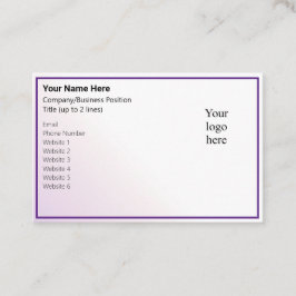 Light Peri Tint & Royal Purple Online Biz Logo Visitkort