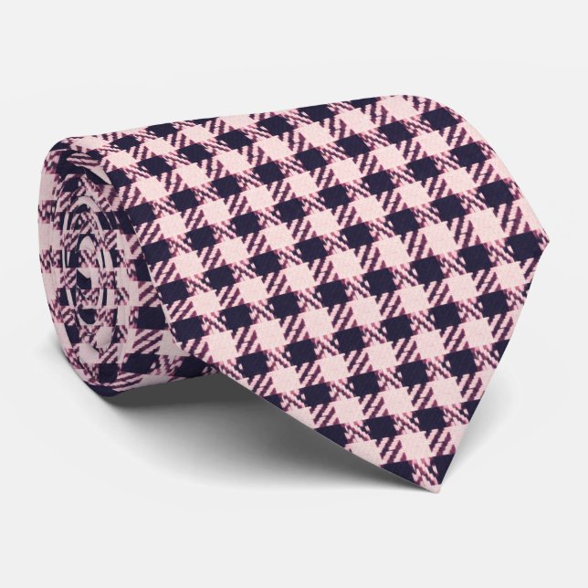 Light pink and navy blue houndstooth  slips (Rullad)