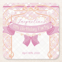 Light Pink Art Nouveau Magical Girl Birthday