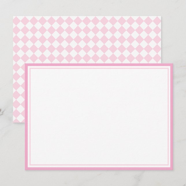 Light pink Classic design Flat Note Card Anteckningskort (Fram/baksida)