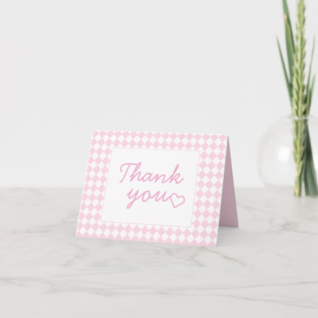 Light pink Classic design Folded Thank You Card Tack Kort (Framsida)