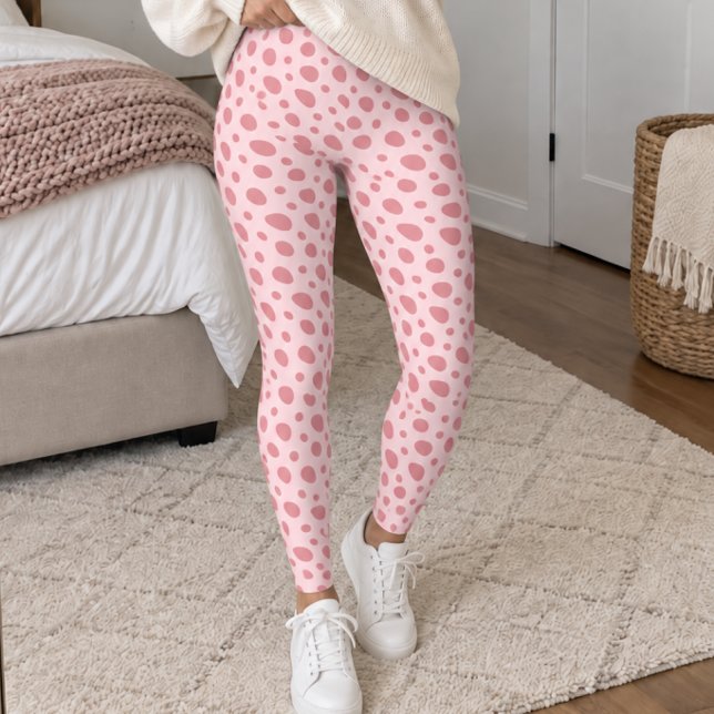 Light Pink Dalmatian Spots Leggings (Skapare uppladdad)