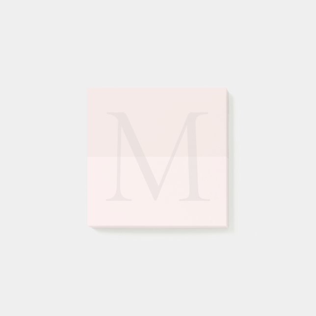 Light Pink Monogram Initial  Post-it Block (Framsida)