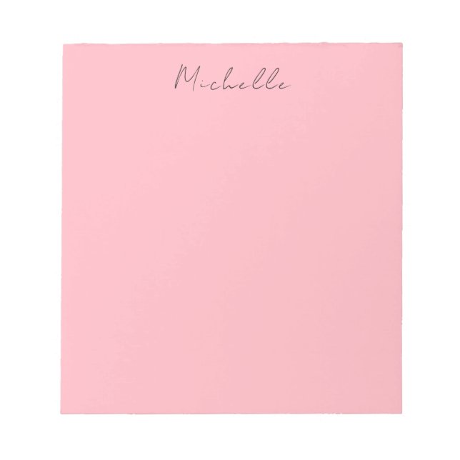 Light Pink Professional Unique Classic Handwriting Anteckningsblock (Framsida)