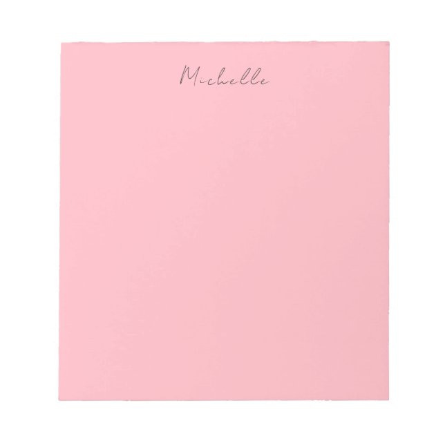 Light Pink Professional Unique Classic Handwriting Anteckningsblock (Framsida)