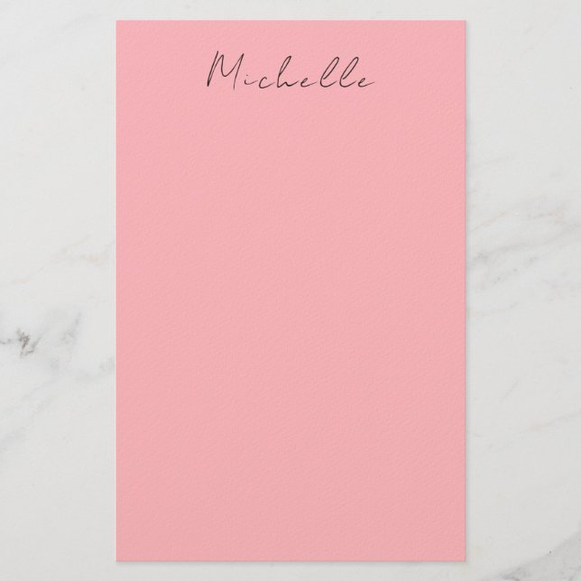 Light Pink Professional Unique Classic Handwriting Brevpapper (Framsida)