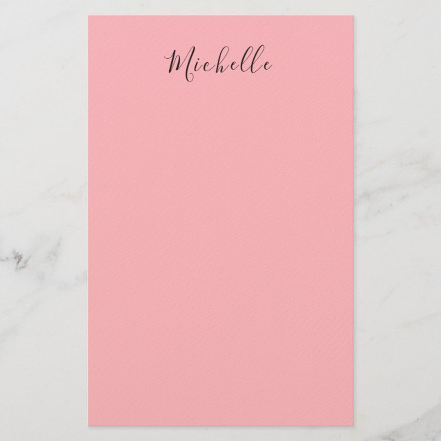 Light Pink Professional Unique Classic Handwriting Brevpapper (Framsida)