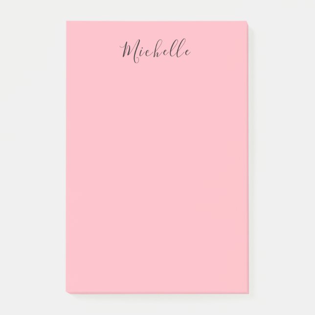Light Pink Professional Unique Classic Handwriting Post-it Block (Framsida)