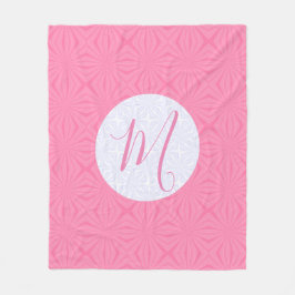 Light Pink Squiggly Squares Personalize Initial Fleecefilt