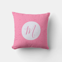 Light Pink Squiggly Squares Personalize Initial Kudde