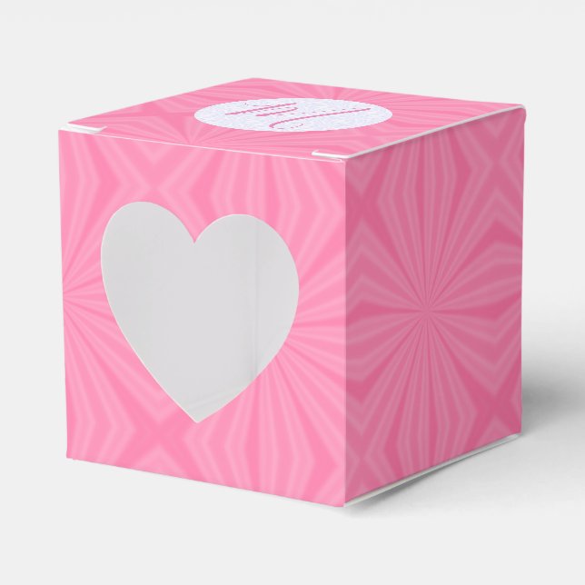 Light Pink Squiggly Squares Personalized Heart Presentaskar (Framsidan Sidan)