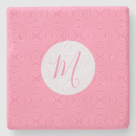 Light Pink Squiggly Squares Personalized Initial Stenunderlägg
