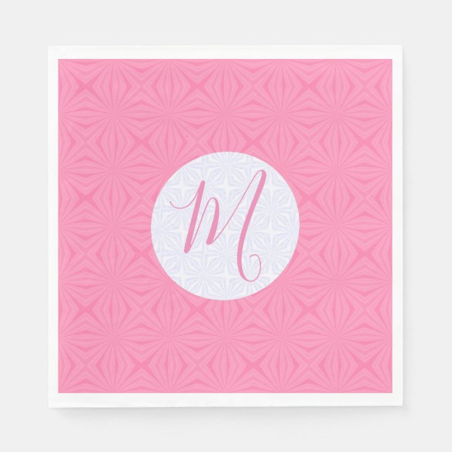 Light Pink Squiggly Squares Personalized Party Pappersservett (Framsidan)