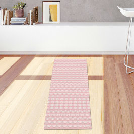 Light Pink Waves Pattern Yoga Mat