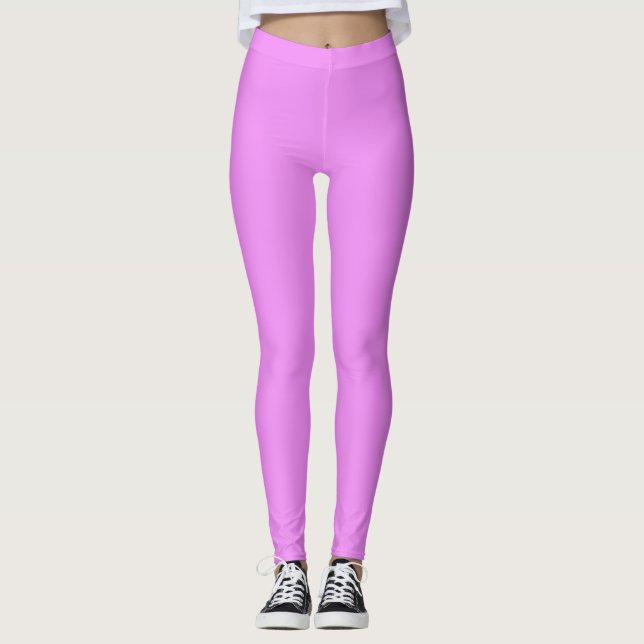 Light Pinkish Lila Solid Färg Leggings (Framsida)