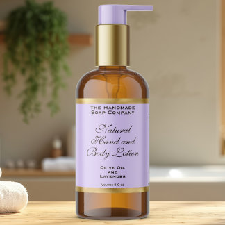 Light Purple & Gold Foil Cosmetics Bottle Label Rektangulärt Klistermärke
