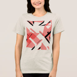 Light Red Black Shapes Abstrakt Art MCM-inspirerad T Shirt