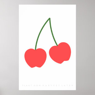 Light Red Cherry Retro Poster 60:s 70:e citat
