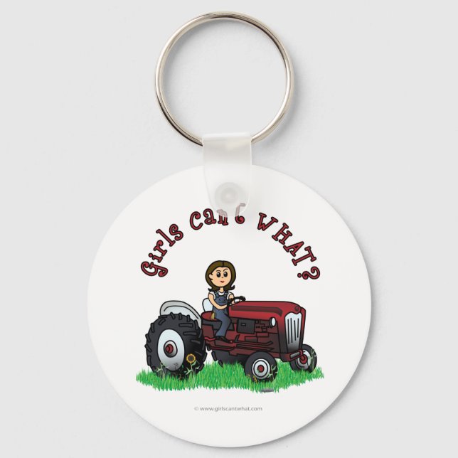 Light Red Farmer Girl Nyckelring (Framsida)