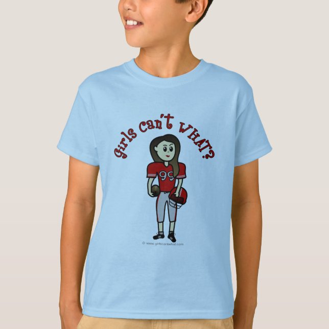 Light Red Girls Football T-shirt (Framsida)