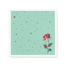 light red rose printed