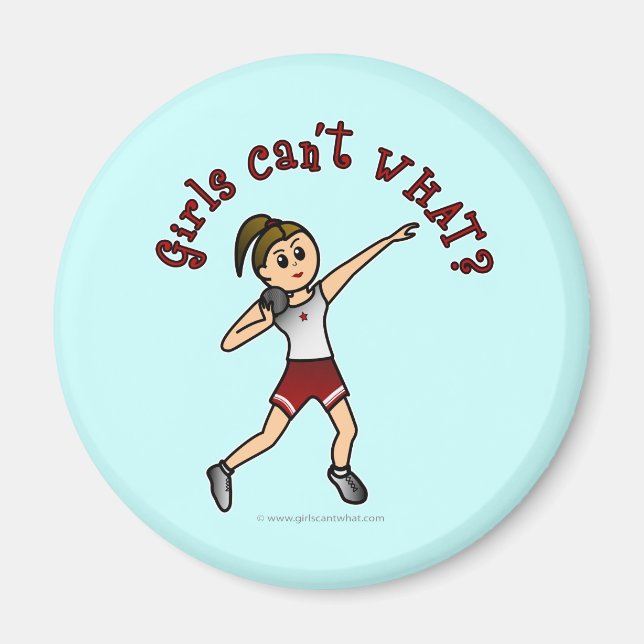 Light Red Shot Put Magnet (Framsidan)