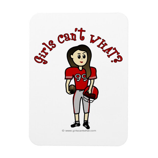 Light Red Womens Football Magnet (Vertikal)