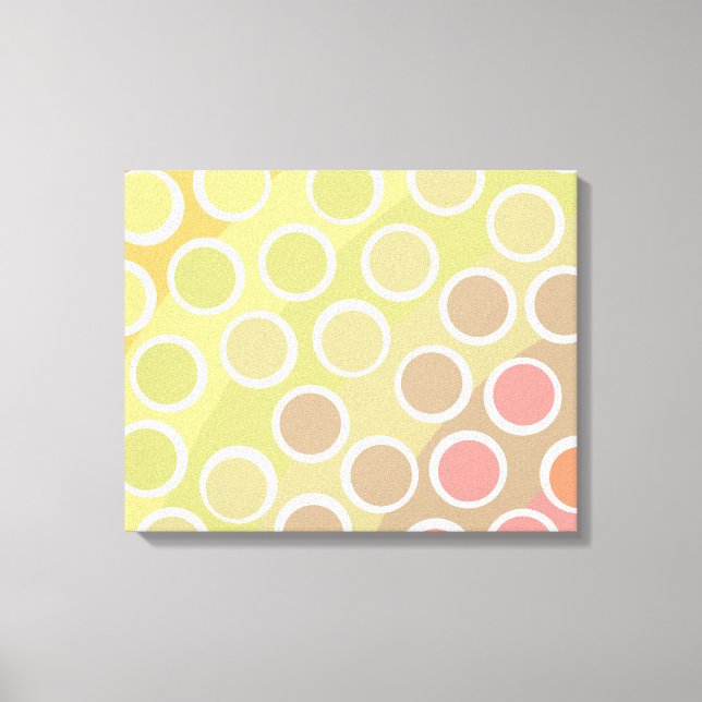 Light Retro Rainbow w/ Big Polka dots Canvastryck (Framsida)