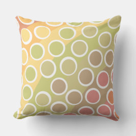 Light Retro Rainbow w/ Big Polka dots Dekorativ ku Kudde