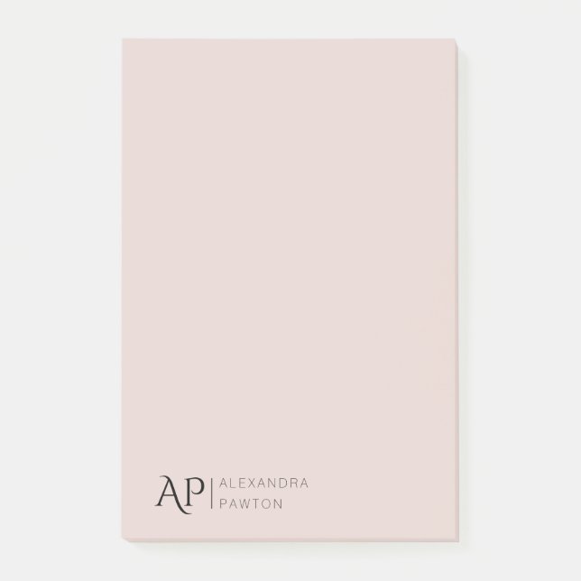 Light Ro Personlig Monogram Personal Post-it Block (Framsida)