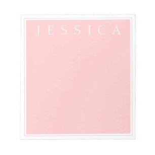 Light Ro Rosa Ditt namn i vitt Anteckningsblock