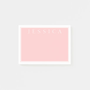 Light Ro Rosa Ditt namn i vitt Post-it Block